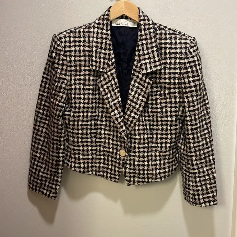 ANN Klein vintage black and white jacket - Picture 2 of 7